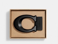 New Coach Boxed Sculpted C Signature Belt Buckle Black New In Box CE864 In Black