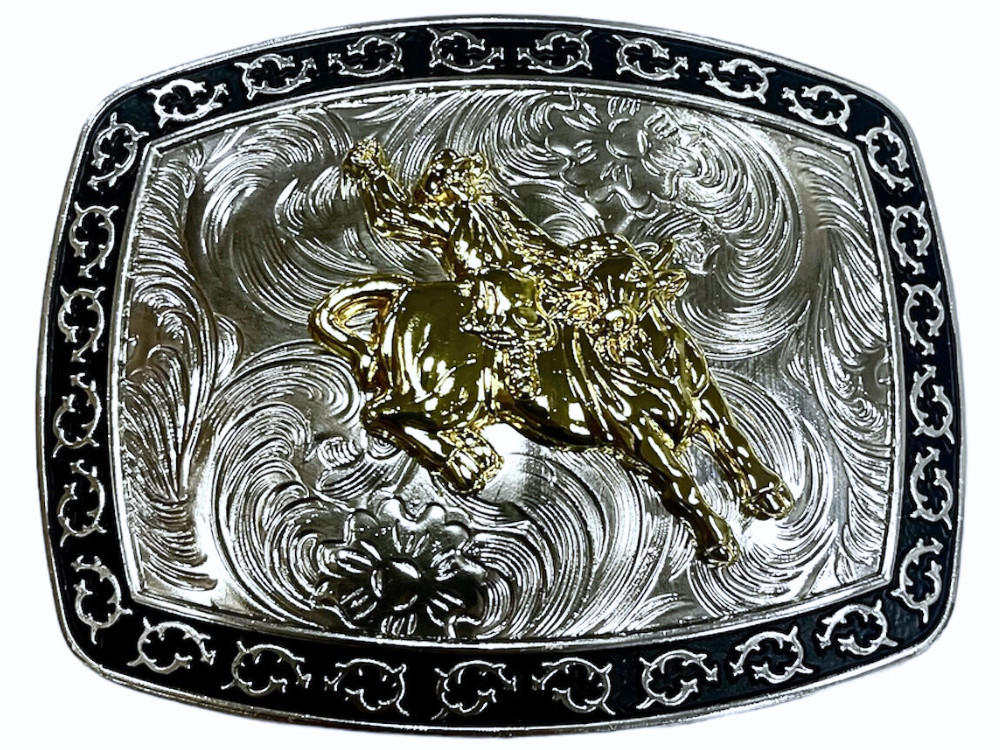 RODEO BULL RIDER BELT BUCKLE FLAG MAP RODEO COWBOY WESTERN NEW HEAVY COLOR