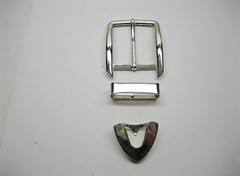 Sterling silver 925 solid buckle loop and tip 52 grams for 1.5&Prime; belt made in USA