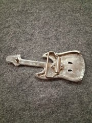 Black Enamel Guitar Music Belt Buckle