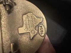 Texas Utilities Electric Co. Brass Belt Buckle 1993 Creative Casting