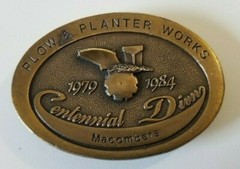 Belt Buckle Limited Edition 1984 plow & Planters Works Centennial Divn