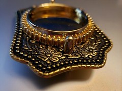 New Black & Gold Western Style Belt Buckle For Silver Dollar Or 39mm Stone NOS