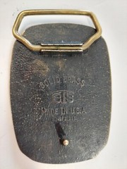VINTAGE ELK BELT BUCKLE SOLID BRASS COLLECTIBLE HUNTING SPORTSMANSHIP BUCKLE