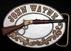 WB01195 *NOS* 2010 BRADFORD EXCHANGE **JOHN WAYNE – CARBINE RIFLE** BELT BUCKLE