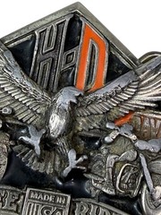 HARLEY DAVIDSON Belt Buckle H-405 1991 Baron USA Live Free Ride Free – AS IS