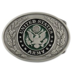 US ARMY Enameled Traditional Design Solid Pewter Belt Buckle MADE IN USA