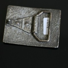 Gingko Leaves Belt Buckle Rectangular Antique Silver Botanical Relief Design