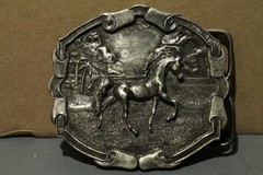 1976 Bergamot Brass Works Horse Belt Buckle U144 – Made in the USA