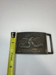 1970s-80s vintage LEVIS belt buckle BRASS america EAGLE usa WESTERN cowboy
