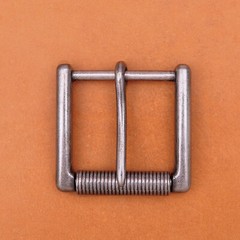 Heavy Strong Solid Antique Silver Prong Pin Roller Buckle For Veg Leather Belt