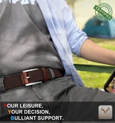 BULLIANT Belt for Men 36&Prime;-40&Prime;Waist Adjustable, 2pack-black/Deep Brown1354