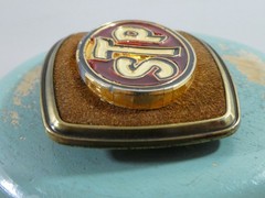 STP Motor Oil Company Belt Buckle 1979 Raintree Enamel Metal Men&rsquo;s Advertisment