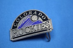 MLB Pewter Belt Buckle Colorado Rockies Baseball