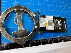 Round Openwork Anchor with Wrapped Rope Nautical Theme Body Rage Belt Buckle