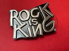 Rock Is King – Fashion Music Brand NOS Raised Letters Belt Buckle – In Box