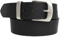 Solid Brass Buckle and Keeper Quality Full Grain Genuine Leather Belt 41004. BLK