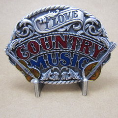 Western Men Zinc alloy Leather Belt Buckle American Country Music Pattern