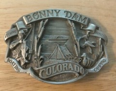 1987 Vintage Bonny Dam Colorado Fishing Hunting Boating Siskiyou Belt Buckle