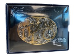 Montana Silversmiths Attitude Belt Buckle Texas Heritage NOB Western Rodeo