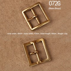 Solid Brass Pin Buckle Leather Craft DIY Belt Men Women 38mm 40mm Polished Gold