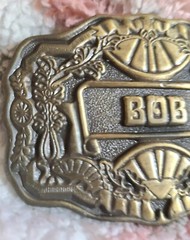 Vintage Oden NC Brass Belt Buckle BOB Personalized Raised NAME Hook Closure