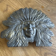 vintage 1970s belt buckle CHIEF native american INDIAN HEAD cowboy WESTERN brass