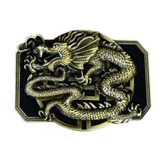 Chinese Relief Dragon Pattern Buckle Belt DIY Components Heavy Rock Buckle