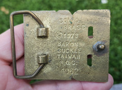 VINTAGE BELT BUCKLE~BILL~NAME~SOLID BRASS~BARON 1978 TAIWAN 2-3/8 x 2&Prime;