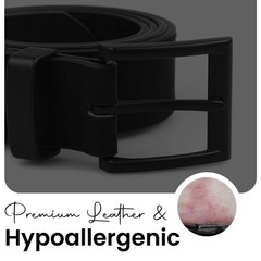 Beep Free 1 3/8&Prime; Genuine Italian Leather, Vegetable Tanned Belt 30-32, Black