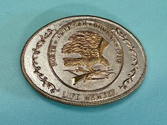 North American Hunting Club Life Member Eagle Vintage Two Tone Belt Buckle