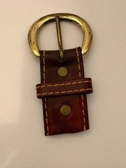 2 Vintage Brass Square & Oval Center Bar Pin Buckle for Belt Strap