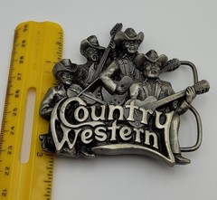 Vintage Bergamot Country Western Music Band Guitar USA 3D Belt Buckle 1981