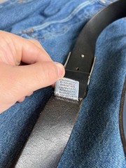 Vintage 90s Dolce & Gabbana Black Leather Belt Chunky Steel Buckle D&G JEANS Y2K