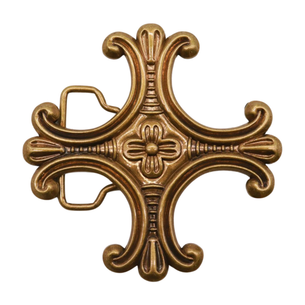 New Men Women Belt Buckle Antique Gold Metal Jeremiah Cross Saint Maurice Church