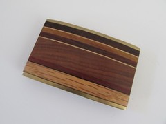 VTG Kenneth Reid Albuquerque New Mexico Southwest Wood and Brass Belt Buckle