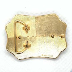 Silver Dollar Black & Gold Western Style Belt Buckle