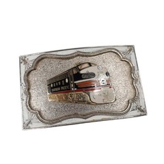 Vintage Southern Pacific X6296 Locomotive Plaque Belt Buckle 4&Prime;