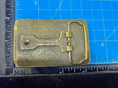 Nixon Logo Embossed on Leather Vintage Advertisement Promotional Belt Buckle