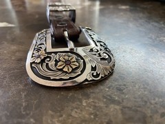 James Reid Artist Richard Stump Sterling Silver 14k Ruby Belt Buckle Set XL ✅