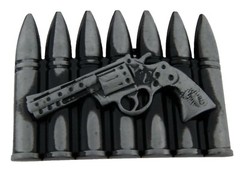 Western Real Cowboy Style Rodeo New Mens Womens Gun Bullets Metal Belt Buckle