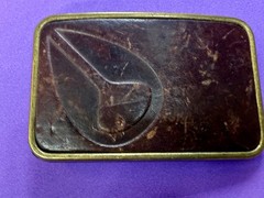 Nixon Logo Embossed on Leather Vintage Advertisement Promotional Belt Buckle