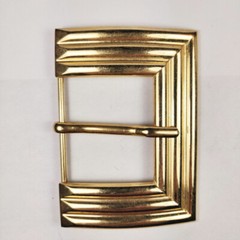 Retro Square Gold Tone Handmade Single Tongue Prong Classic Brass Belt Buckle