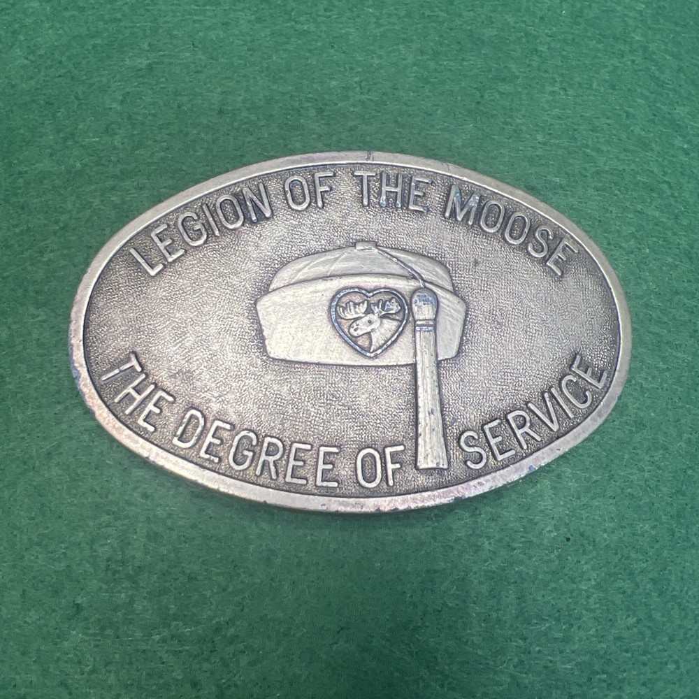 Vintage Belt Buckle Legion of the Moose Brass cowboy WESTERN