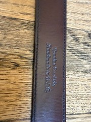 CLINT ORMS Sterling Silver Belt Buckle with Chacon size 38 Leather Belt