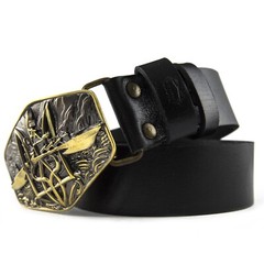 Warship done! solid brass belt buckle, ukrainian trident, russian combat ship