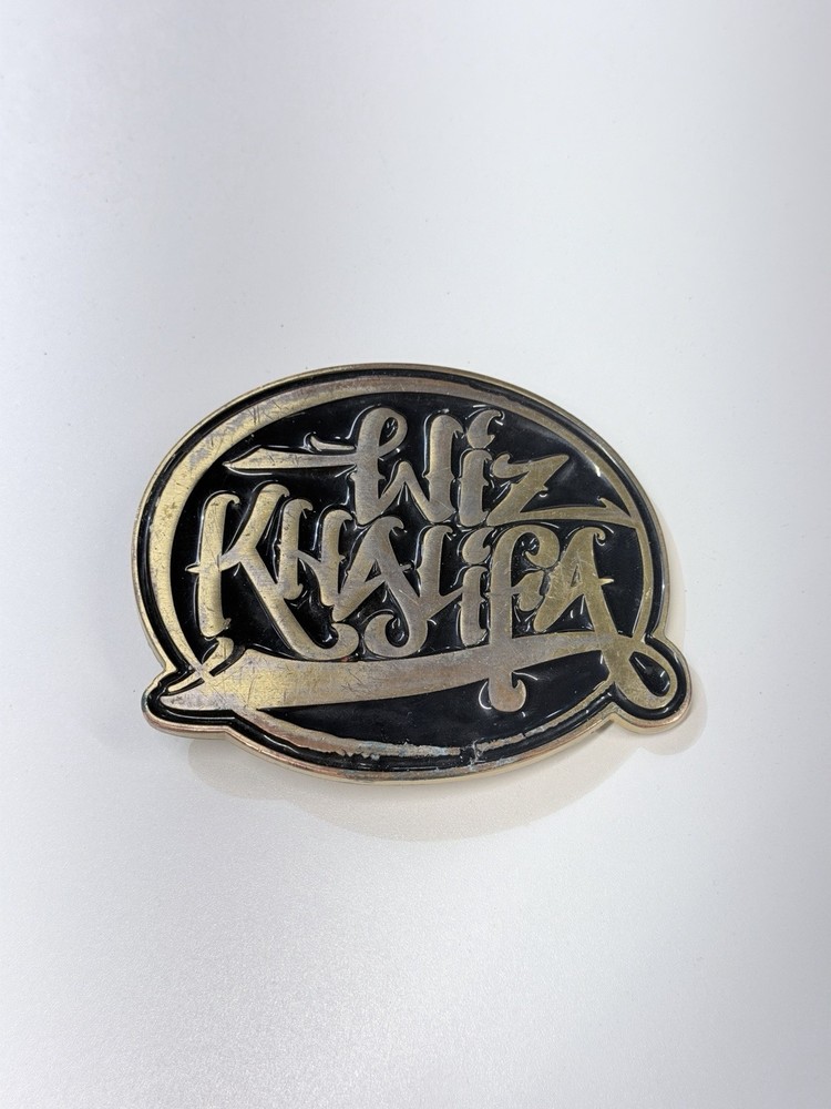Wiz Khalifa Metal Enamel Gold Black Belt Buckle 3.75×3 » 2013 Accessory Jeans