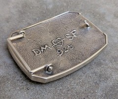 Douglas Magnus Santa Fe Turquoise Longhorn Sterling Diamond Plate Trophy Buckle
