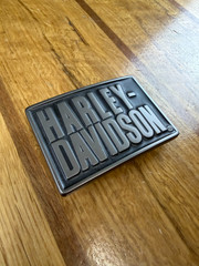 Harley-Davidson men&rsquo;s “Classic Font” belt buckle #97752-07V Gunmetal