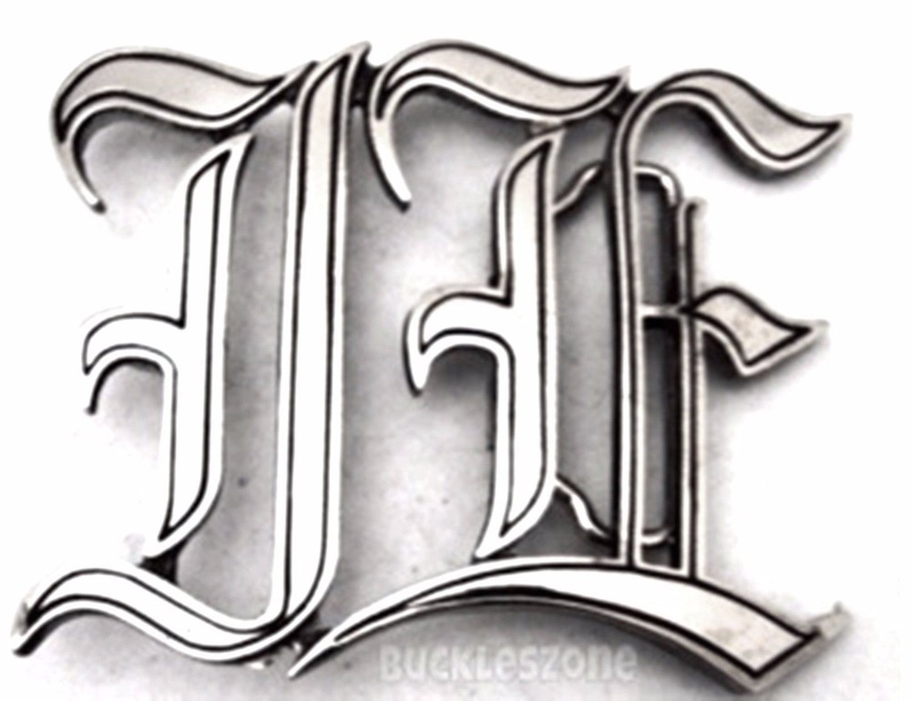 Old English Style Initials Los Angeles New York Las Vegas Men Women Belt Buckles